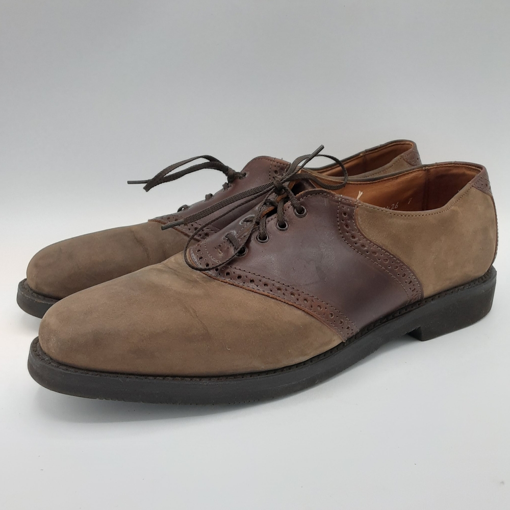 Allen Edmonds Oxford Saddle Leather Suede Lace Up Shoes.